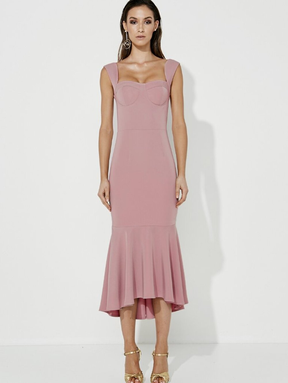 Mossman A Touch Of Romance Midi Dress Blush Pink Size US 8
